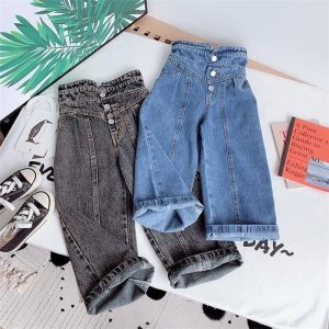 Jeans For Girl Pearls Kids Jeans Girls Spring Autumn Jeans For Children  Casual Style Clothes For Girls 6 8 10 12 14